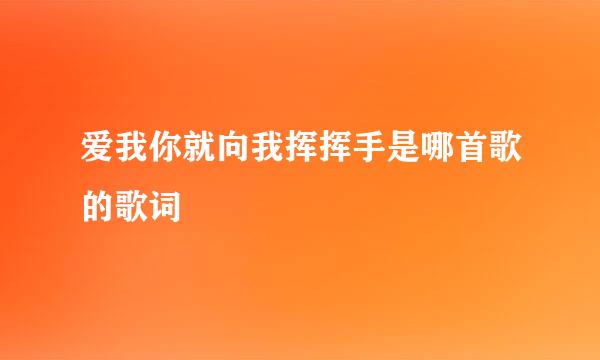 爱我你就向我挥挥手是哪首歌的歌词