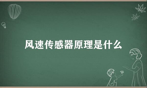 风速传感器原理是什么