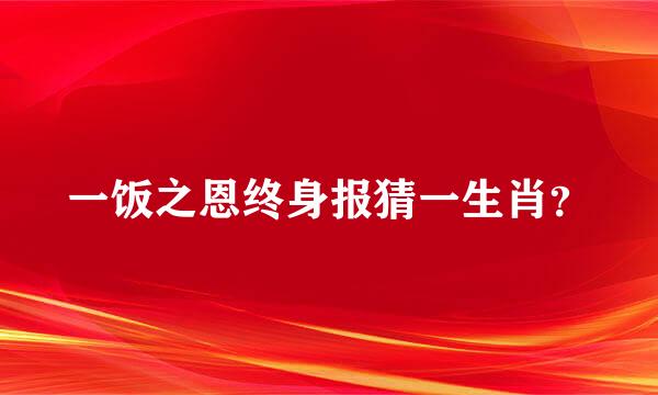 一饭之恩终身报猜一生肖？