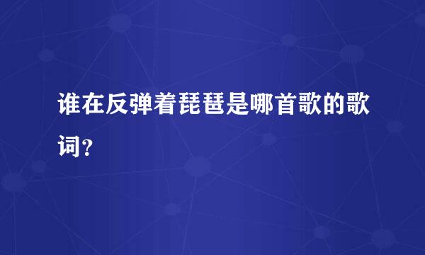 谁在反弹着琵琶是哪首歌的歌词？