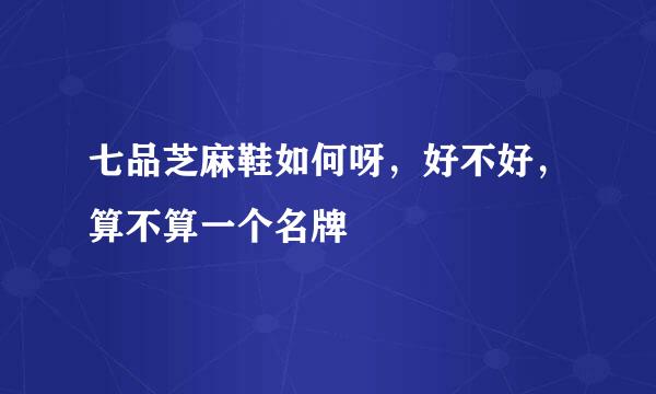 七品芝麻鞋如何呀，好不好，算不算一个名牌