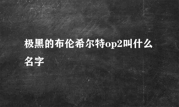 极黑的布伦希尔特op2叫什么名字