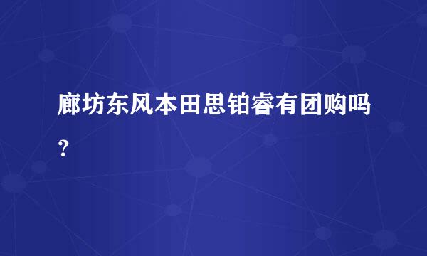 廊坊东风本田思铂睿有团购吗？