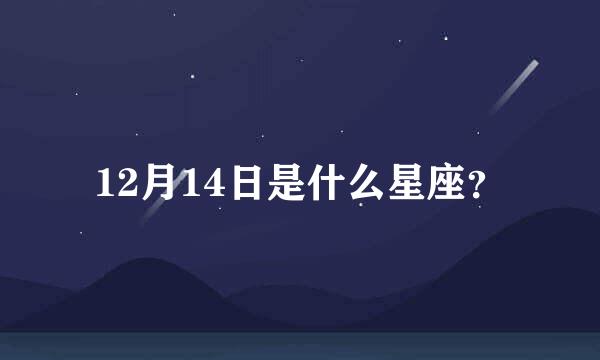 12月14日是什么星座？