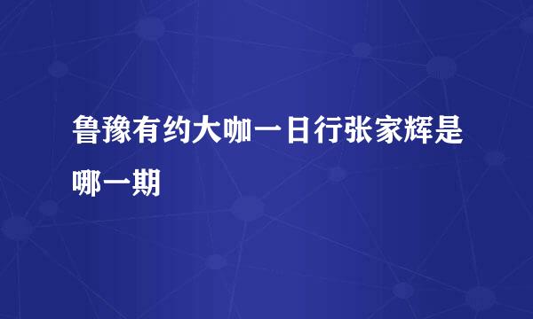 鲁豫有约大咖一日行张家辉是哪一期