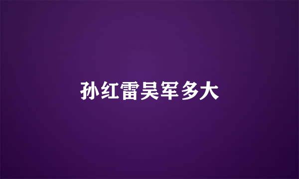 孙红雷吴军多大