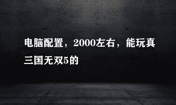 电脑配置，2000左右，能玩真三国无双5的