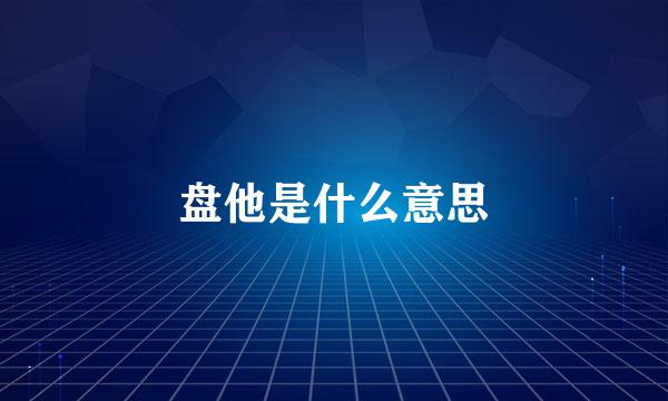 盘他是什么意思