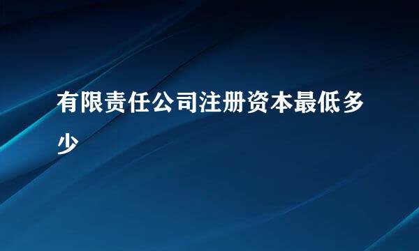 有限责任公司注册资本最低多少