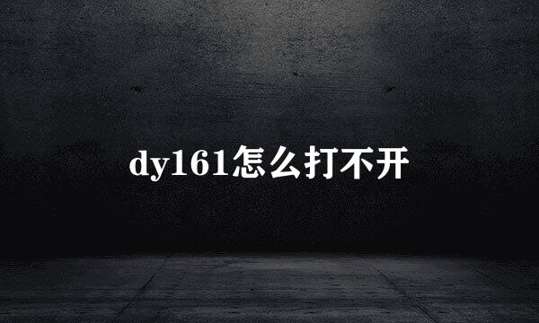 dy161怎么打不开