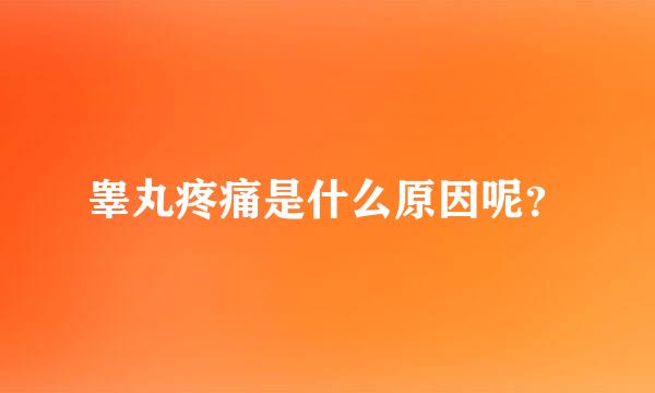 睾丸疼痛是什么原因呢？