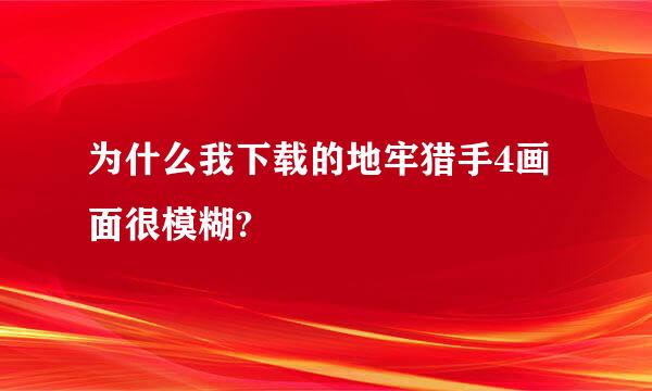 为什么我下载的地牢猎手4画面很模糊?