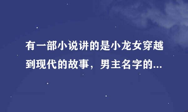 有一部小说讲的是小龙女穿越到现代的故事，男主名字的谐音也叫扬过，有没有人知道这部小说叫什么名字啊？