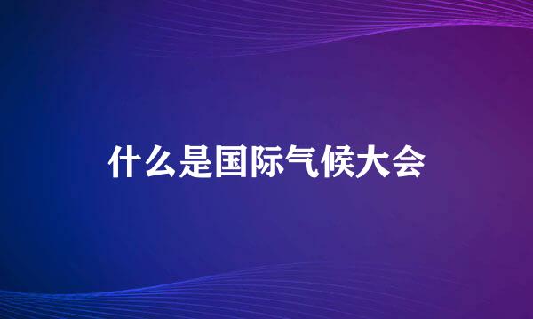 什么是国际气候大会