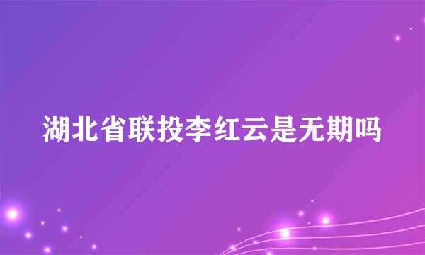 湖北省联投李红云是无期吗