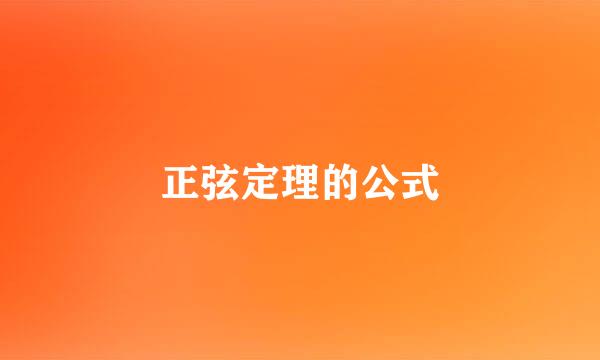 正弦定理的公式