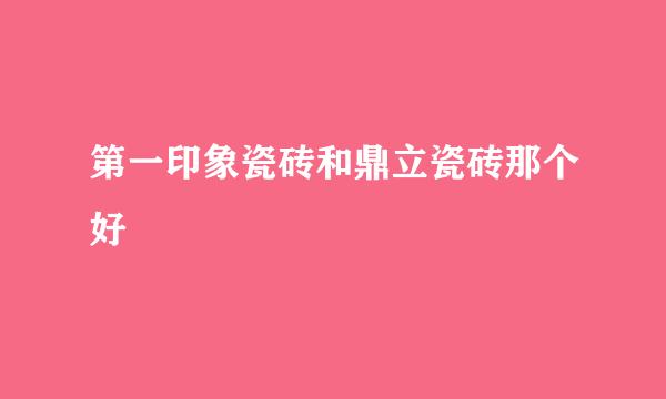 第一印象瓷砖和鼎立瓷砖那个好