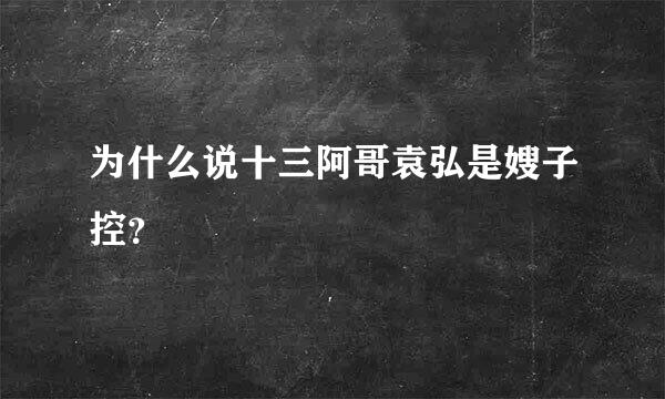 为什么说十三阿哥袁弘是嫂子控？