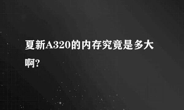 夏新A320的内存究竟是多大啊?