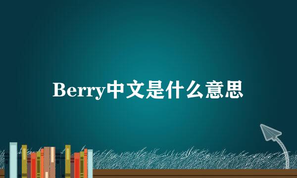 Berry中文是什么意思