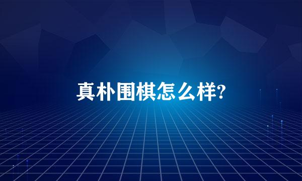 真朴围棋怎么样?