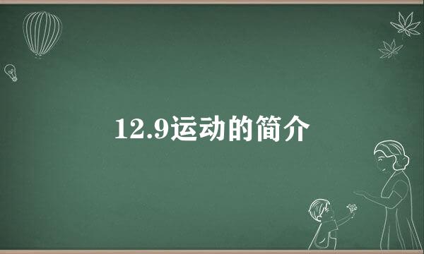 12.9运动的简介