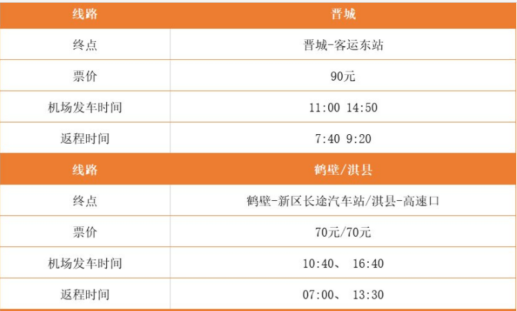 郑州新郑机场的机场大巴的时刻表