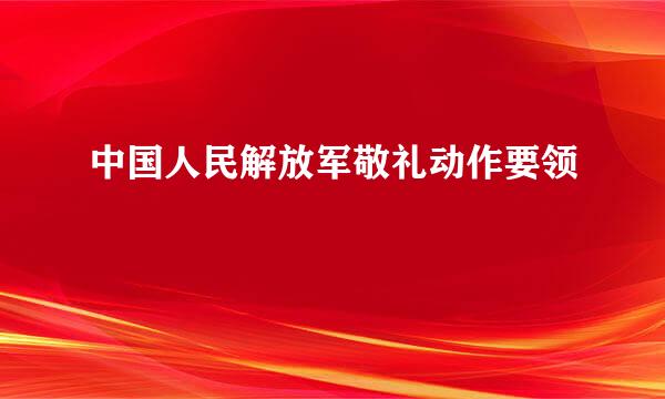 中国人民解放军敬礼动作要领