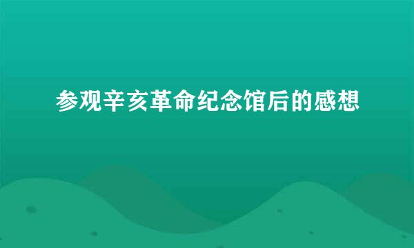 参观辛亥革命纪念馆后的感想