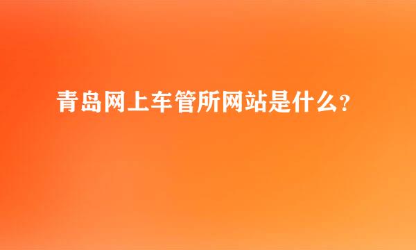 青岛网上车管所网站是什么？