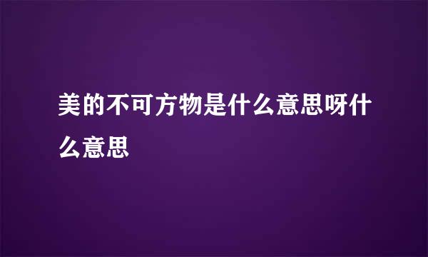 美的不可方物是什么意思呀什么意思