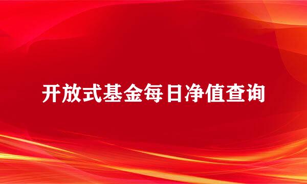 开放式基金每日净值查询