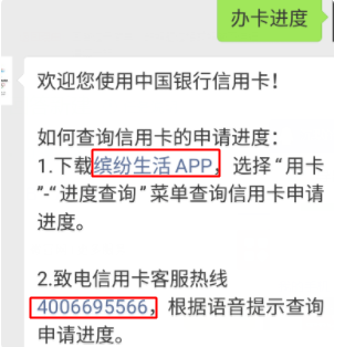 中国银行信用卡申请进度怎么查询啊？