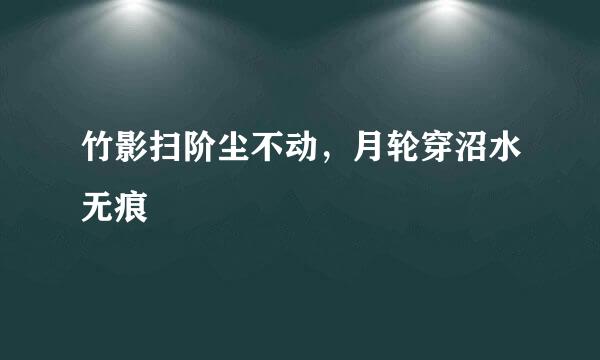 竹影扫阶尘不动，月轮穿沼水无痕