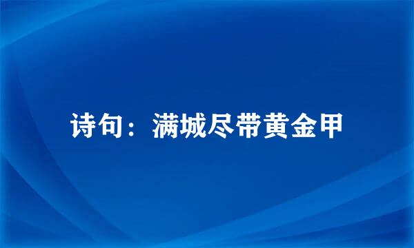 诗句：满城尽带黄金甲