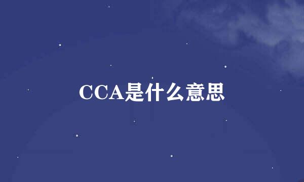 CCA是什么意思