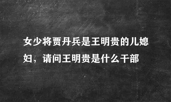 女少将贾丹兵是王明贵的儿媳妇，请问王明贵是什么干部