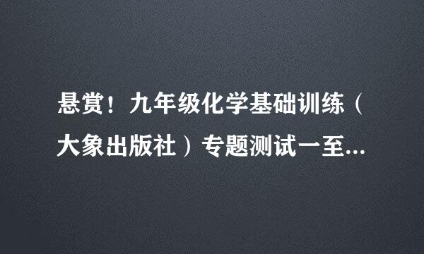 悬赏！九年级化学基础训练（大象出版社）专题测试一至期末测试答案