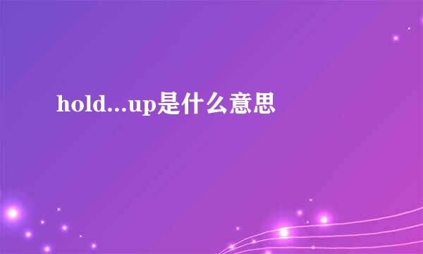 hold...up是什么意思