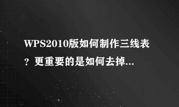 WPS2010版如何制作三线表？更重要的是如何去掉里面的虚线？