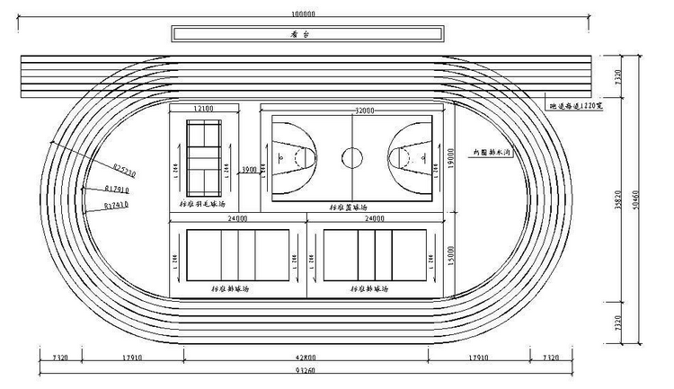 200米跑道的平面图