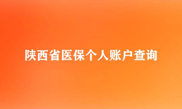 陕西省医保个人账户查询