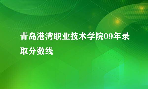 青岛港湾职业技术学院09年录取分数线