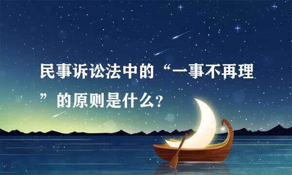 民事诉讼法中的“一事不再理”的原则是什么？