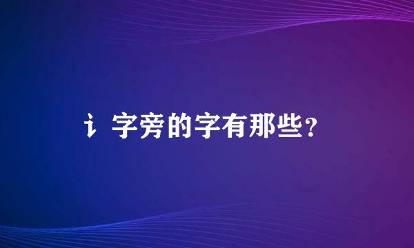 讠字旁的字有那些？