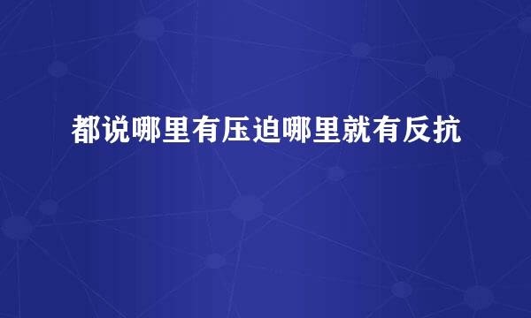 都说哪里有压迫哪里就有反抗