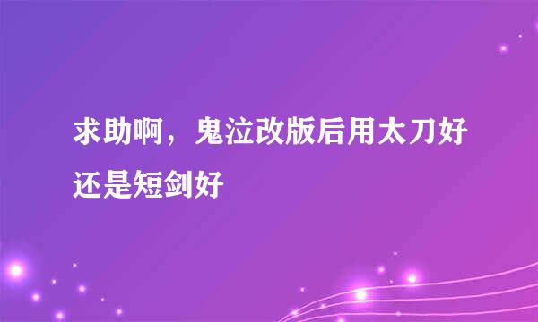 求助啊，鬼泣改版后用太刀好还是短剑好