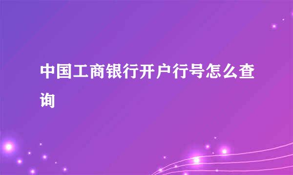 中国工商银行开户行号怎么查询