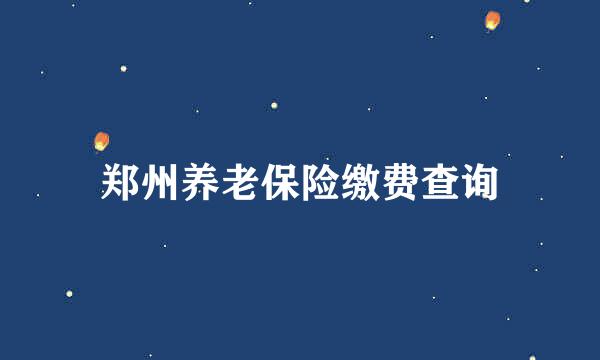 郑州养老保险缴费查询