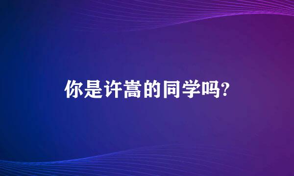 你是许嵩的同学吗?